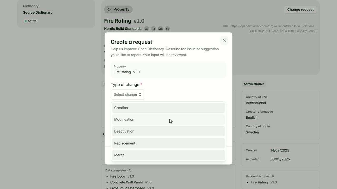 Review and Governance, Open Dictionary example